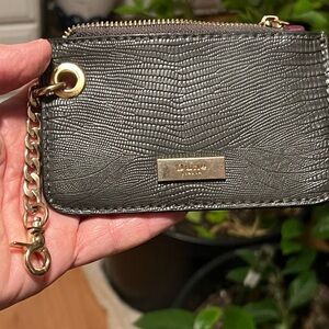 Dune London Leather Coin Purse Wallet With Gold-Tone Chain W/ Lobster Clasp EUC